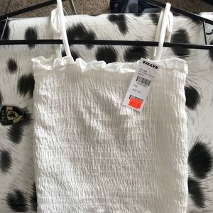 White XS cropped tank top w/ adjustable straps